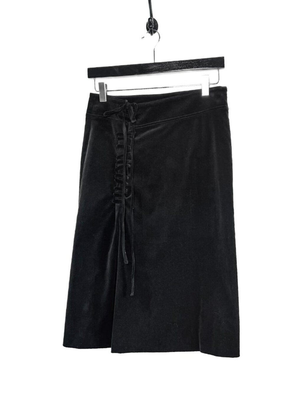 Gucci Black Velvet A-Line Skirt